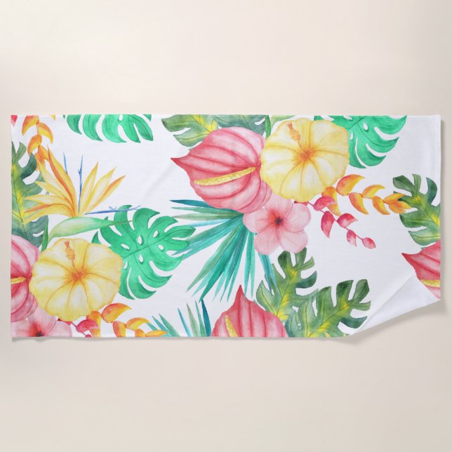 Tropical Beach Artwork Towel (Front)