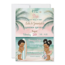 Tropical Beach Baby Gender Reveal Blush Sage