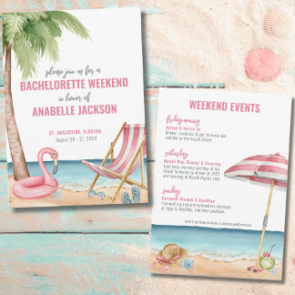 Tropical Beach Bachelorette Invitation