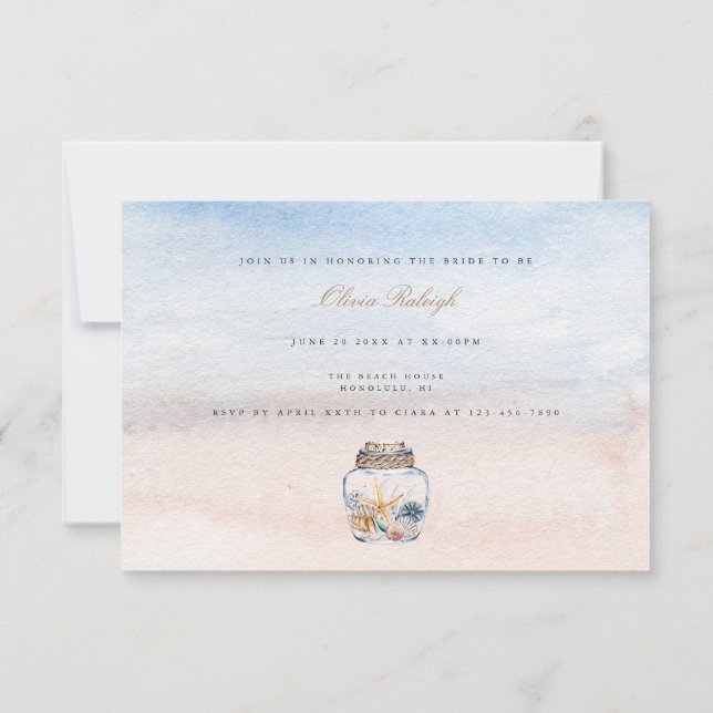 Tropical Beach Bachelorette Party Invitation  (Back)