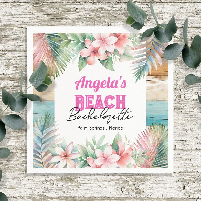 Tropical Beach Bachelorette Party Napkin (Creator Uploaded)