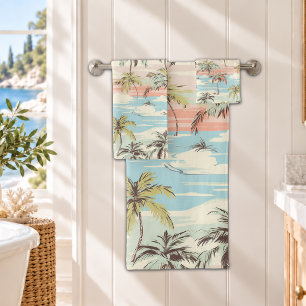 Tropical Beach Bath Towel Set
