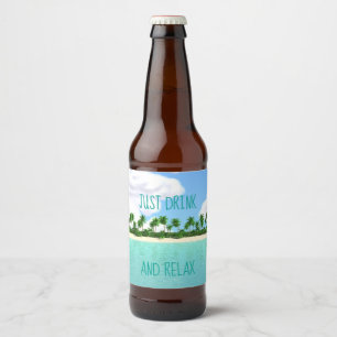 Tropical Beach Beer Bottle Label