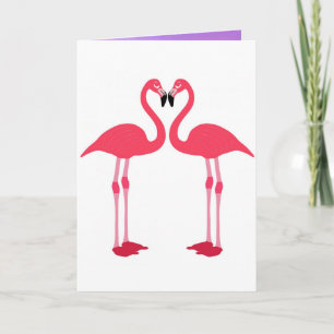 Tropical Beach Birds Destiny Flamingos Card