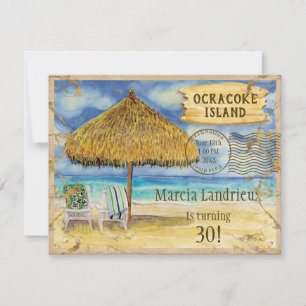 Tropical Beach Birthday Party Destination Paradise Invitation
