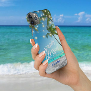 Tropical Beach Blessed Palm Trees String Lights
