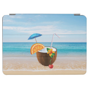 Tropical Beach,Blue Sky,Ocean Sand,Coconut Coctail iPad Air Cover