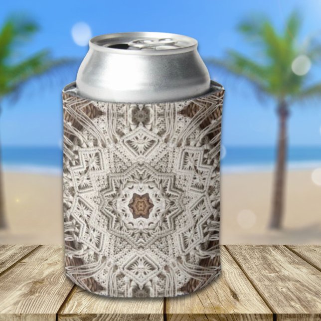 tropical beach boho chic tribal macrame crochet can cooler (tropical beach boho chic tribal macrame crochet can cooler)