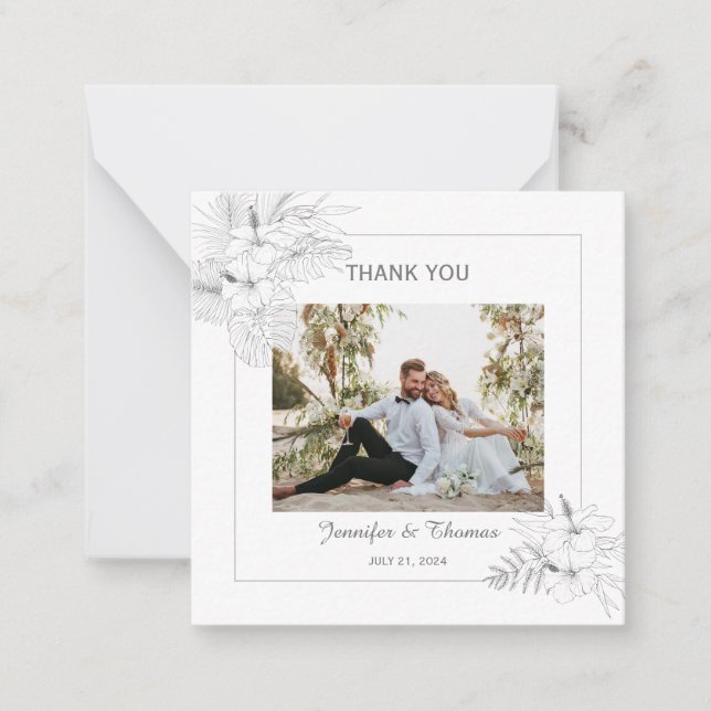 Tropical Beach  Boho Summer Thank You Card (Front)