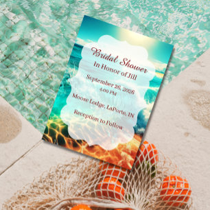 Tropical Beach Bridal Shower Invitation