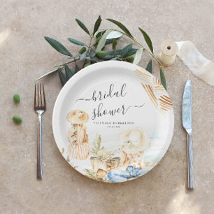 Tropical Beach Bridal Shower Paper Plate