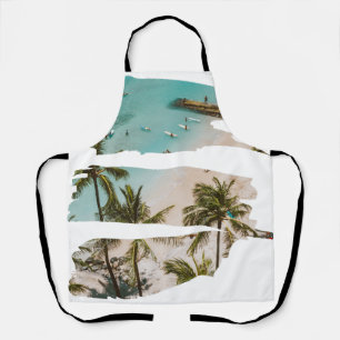 Tropical Beach Brush Strokes Apron