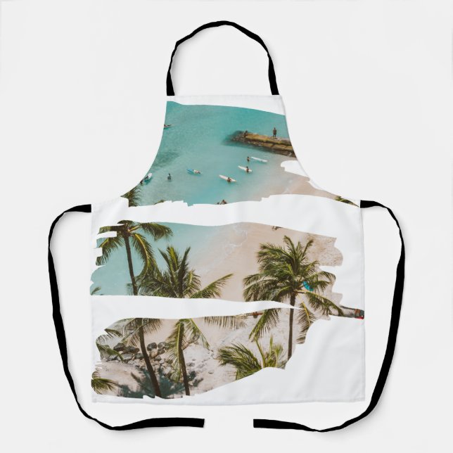 Tropical Beach Brush Strokes Apron (Front)