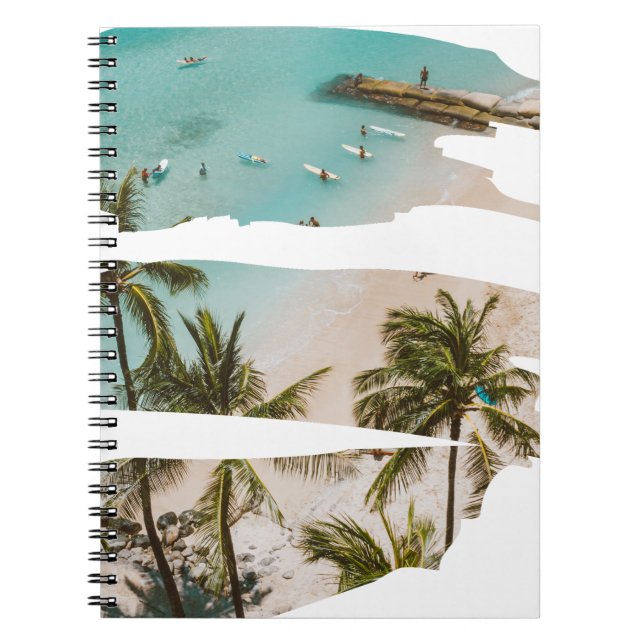 Tropical Beach Brush Strokes Notebook (Front)