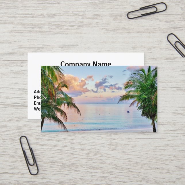 Tropical Beach Business Card (Front/Back In Situ)