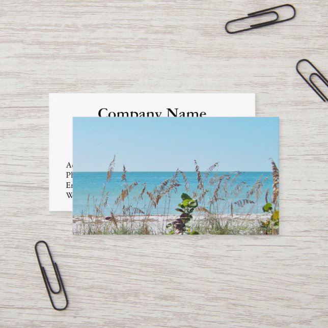 Tropical Beach Business Card (Front/Back In Situ)
