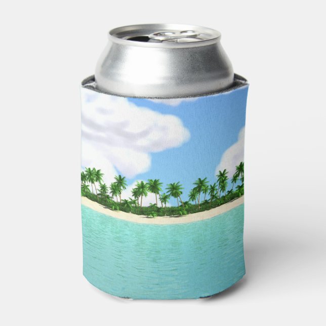 Tropical Beach Can Cooler (Can Front)