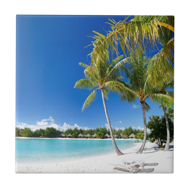Tropical beach ceramic tile (Front)