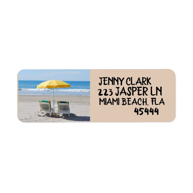 TROPICAL BEACH & CHAIRS RETURN ADDRESS LABELS (Front)