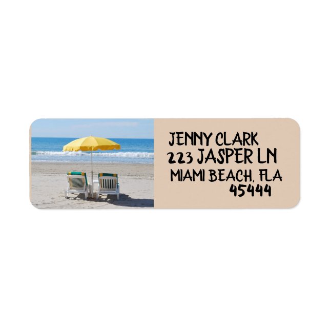 TROPICAL BEACH & CHAIRS RETURN ADDRESS LABELS (Front)
