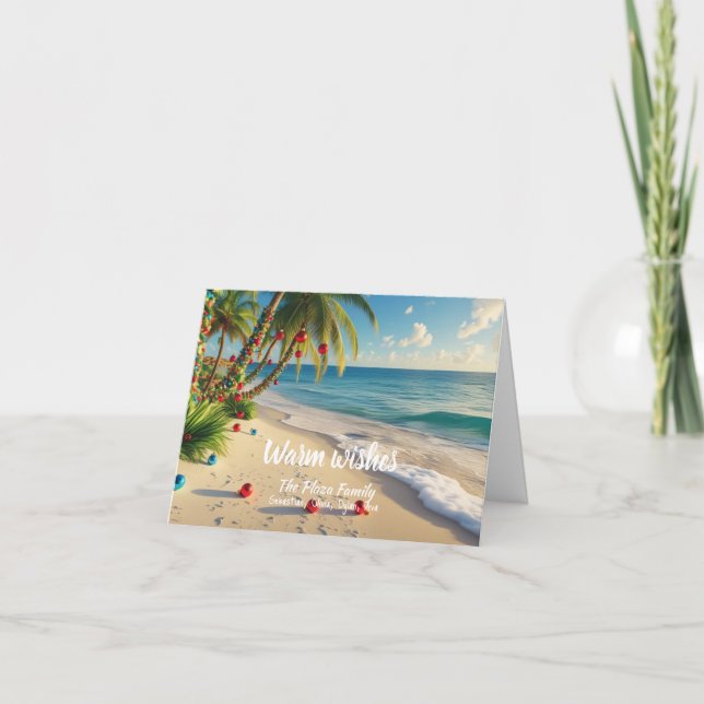 Tropical Beach Christmas Card – Custom Family card (Front)