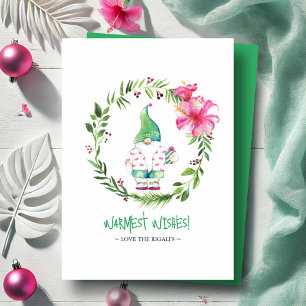 Tropical Beach Christmas Cards Watercolor
