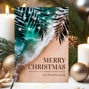 Tropical Beach Christmas Holiday Card