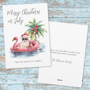 Tropical Beach Christmas In July Holiday Card