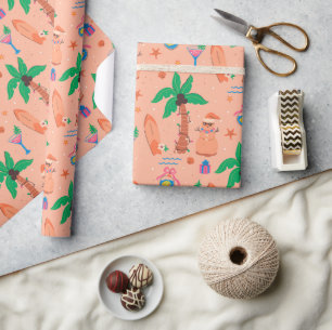 Tropical Beach Christmas in July Wrapping Paper