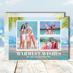 Tropical Beach Christmas Photo Holiday Card