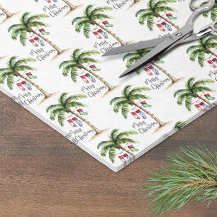 Tropical Beach Christmas Tissue Paper