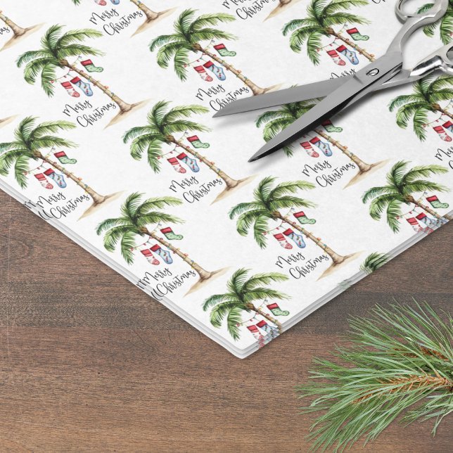 Tropical Beach Christmas Tissue Paper (Tropical Beach Christmas Tissue Paper)