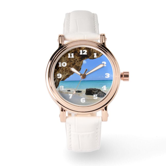 Tropical Beach Coast with a Big Rock Watch (Front)