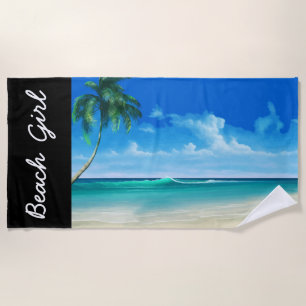 Tropical Beach Coastal Palm Tree Towel