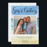 Tropical Beach Coastal Photo Christmas Card<br><div class="desc">Tropical Beach Photo Christmas Card - Your gorgeous photo is featured on our beach Christmas card. "Seas & Greetings" text is in pretty, modern script typography. The background of the card is a tranquil watercolor beach scene. What a perfect way to send out your Christmas greetings this holiday season. Card...</div>