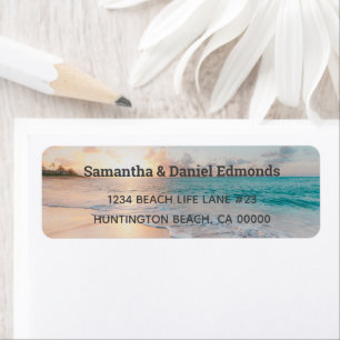 Tropical Beach Coastal Return Address Label