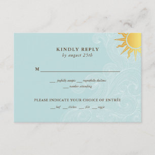 Tropical Beach Coastal RSVP Enclosure Card