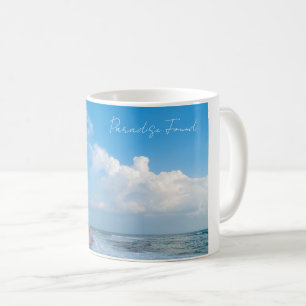 Tropical Beach Coastline and Palms Ocean View Coffee Mug