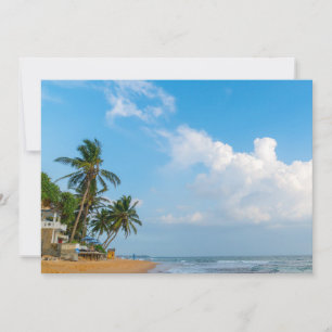 Tropical Beach Coastline and Palms Ocean View Invitation