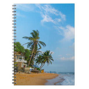 Tropical Beach Coastline and Palms Ocean View Notebook