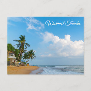 Tropical Beach Coastline and Palms Ocean View Postcard