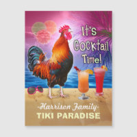 Tropical Beach Cocktail Bar Funny Rooster Chicken