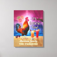 Tropical Beach Cocktail Bar Funny Rooster Chicken