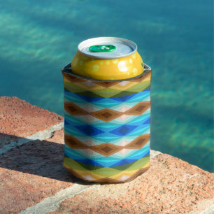 Tropical Beach Coloured Kaleidoscope Abstract Art  Can Cooler