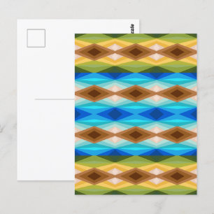 Tropical Beach Coloured Kaleidoscope Abstract Art  Postcard