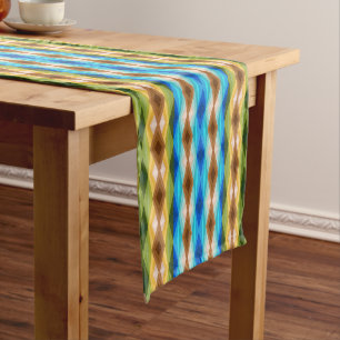 Tropical Beach Coloured Kaleidoscope Abstract Art  Short Table Runner