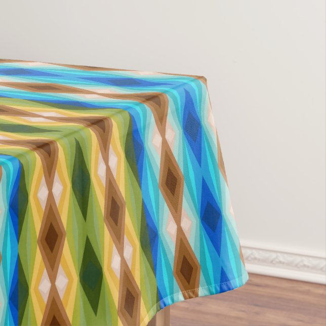 Tropical Beach Coloured Kaleidoscope Abstract Art  Tablecloth (In Situ)