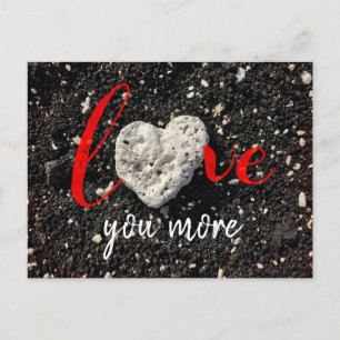 Tropical Beach Coral Rock Heart Love You More Postcard