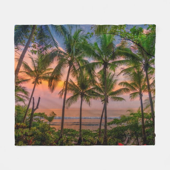 Tropical Beach | Corcovado National Park Fleece Blanket (Front (Horizontal))