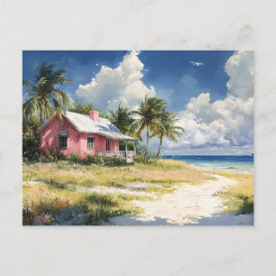 Tropical Beach Cottage Postcard
